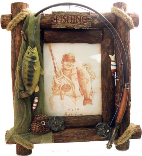 8x10 Wooden Fishing Photo Frame Farmhouse Picture Frames, Country Western Decor, Old Fashioned Photos, Picture Frames Standing, Cowboy Pictures, Texas Country, Rustic Western Decor, Hanging Display, 4x6 Picture Frames