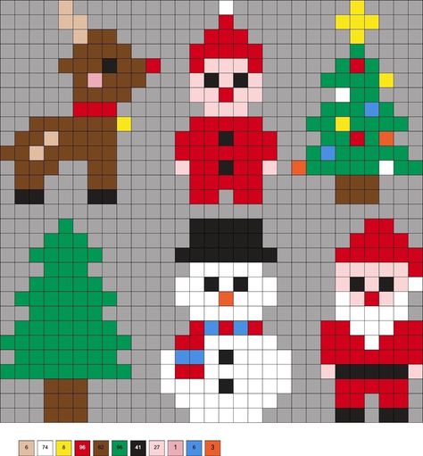 Pearl Beads Pattern Christmas, Cute Christmas Perler Bead Ideas, Reindeer Perler Bead Patterns, Melty Beads Christmas Patterns, Santa Perler Bead Pattern, Perler Bead Santa, Pixel Art Templates Christmas, Gingerbread Perler Beads, Peeler Bead Christmas Patterns