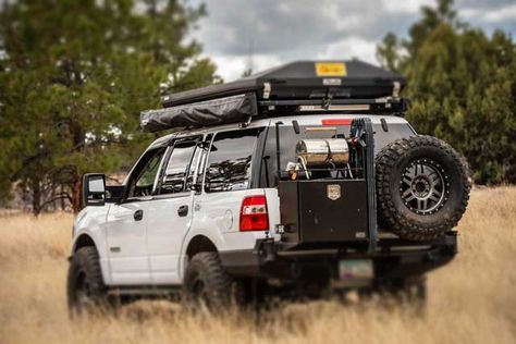 Best SUVs For Camping (Suitable for sleeping): Ford Expedition Ford Expedition El, Expedition Gear, Lightweight Travel Trailers, Suv Camper, Pontiac Aztek, Weekend Camping, Truck Detailing, Overland Truck, Trophy Truck