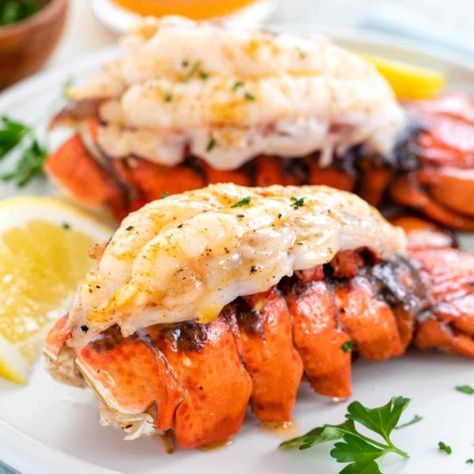 How to Cook Lobster Tail - Jessica Gavin Boil Lobster Tail, Cooking Frozen Lobster Tails, Baked Lobster Tails, Frozen Lobster Tails, Butter Lobster, Cook Lobster, Broil Lobster Tail, Cooking Lobster Tails, Steamed Lobster