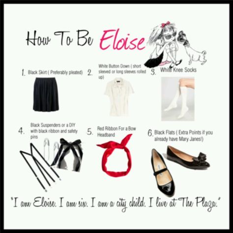 How to be eloise Halloween costume Eloise Halloween Costume, Eloise Costume, Book Characters Dress Up, White Knee Socks, Ellie Jean, Eloise At The Plaza, Character Dress Up, Family Literacy, Easy Costume