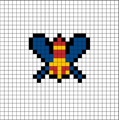 ▷ Patrones Hama Beads de Enemigo abeja | Galaga 【 Pixel Real 】 Hama Beads, Pixel Art, Beads, Art