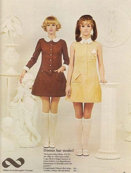 Peter pan collar, mini dress, knee high socks, 60s #WesternFashion #WesternUniverse #albpinczo Vintage Outfits 60s, 60s Mod Fashion, Fashion 60s, 60s Mini Dress, 60s 70s Fashion, 60s And 70s Fashion, 60s Vintage, Zooey Deschanel, 60s Dress