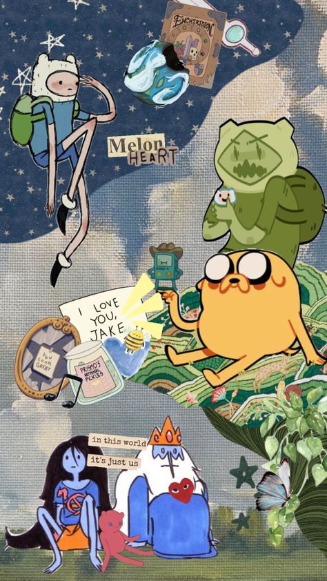 #adventuretime #finnthehuman #simon #marceline #bmo #jake #aesthetic #cartoon #cartoonnetwork Jake Aesthetic, Finn Jake, Aesthetic Cartoon, Journal Inspiration Writing, Adventure Time Wallpaper, Finn The Human, Beast Boy, Aesthetic Boys, Hippie Wallpaper