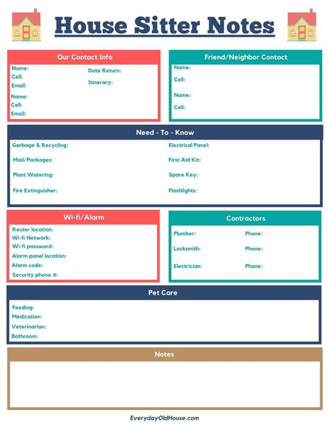 70% of burglaries happen when no one is home.  Use this FREE printable checklist to prep your house sitter.  Don't worry about your house again when you go on vacation! #housesitter #vacation Certificate Of Achievement Template, Free House Plans, House Sitter, Doctor On Call, Electrical Panel, Printable Checklist, House Sitting, Security Companies, Checklist Template