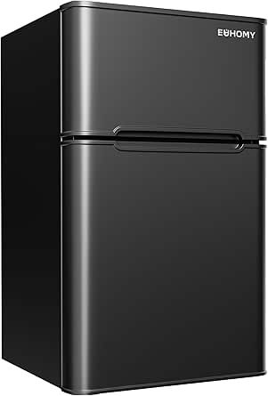 EUHOMY Mini Fridge with Freezer, 3.2 Cu.Ft Mini Refrigerator, Dorm Fridge with 2 Door For Bedroom/Apartment/Office-Food Storage Cooling Drink (Black). Door For Bedroom, Office Food, Dorm Fridge, Basement Kitchenette, Mini Fridge With Freezer, Mini Refrigerator, Apartment Office, Compact Refrigerator, Mini Fridge