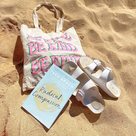 photo creds @lexxhidalgo @allthingslillyann Beach Bag Aesthetic, Aquarius Sun, Tara Brach, Tote Bag Outfit, Radical Acceptance, Tote Beach Bag, Cinderella Story, Bag Aesthetic, Learning To Love Yourself