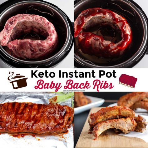 Crockpot Pork Ribs, Instant Pot Baby Back Ribs, Instant Pot Ribs Recipe, Keto Bbq Sauce, Low Carb Bbq Sauce, Keto Bbq, Keto Instant Pot, Crockpot Ribs, Bacon Stuffed Mushrooms