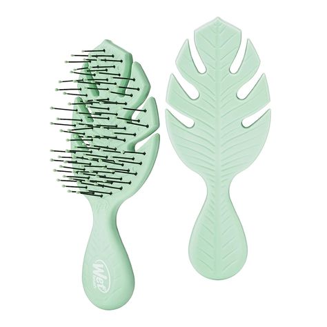 Wet Brush Go Green Mini Detangler, Green - Detangling Travel Hair Brush - Ultra-Soft IntelliFlex Bristles Glide Through Tangles & Gently Loosens Knots While Minimizing Pain, Split Ends & Breakage Pink Curls, Knotty Hair, Travel Hair, Travel Hairstyles, Strong And Healthy, Detangling Brush, Wet Brush, Styling Brush, Happy Hair