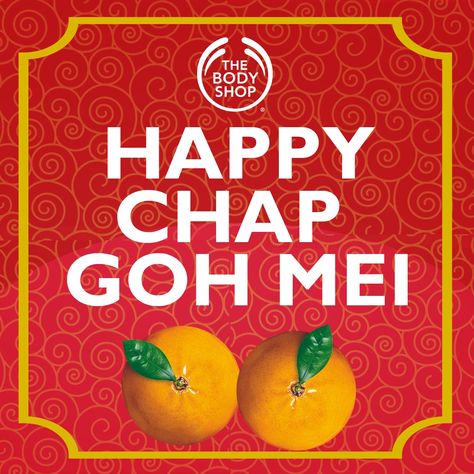 Chap Goh Mei is "Chinese Valentine's Day" and is celebrated every 15th day of Chinese New Year. Throw a Mandarin orange and make a good wish! Chap Goh Mei Greetings, Chap Goh Mei, Chinese Valentine's Day, Happy New Year Wallpaper, New Year Wallpaper, Mandarin Orange, The Body Shop, Chinese New Year, Happy New Year