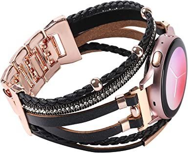 Posh Leather 20mm Watch Band for Samsung Galaxy Watch 4/5 Band/Active 2 Watch Bands 40mm 44mm/Galaxy Watch 5 Pro Band/Watch 3 41mm/Watch 4 Classic 42mm 46mm, Boho Bracelet Handmade Strap for Women Boho Watch, Galaxy Watch 5 Pro, Diy Galaxy, Galaxy Watch 5, Classy Yet Trendy, Rocker Style, Samsung Galaxy Watch, Boho Bracelet, Bracelet Handmade