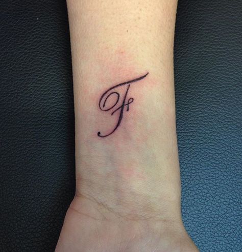 F Letter Tattoo, F Tattoo Letter Initial, Letter Tattoos On Hand, F Tattoo, Button Tattoo, Ambigram Tattoo, Latest Tattoo Design, F Letter, Letter Tattoo