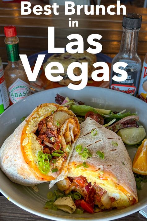 Pinterest image: photo of a breakfast burrito with caption reading "Best Brunch in Las Vegas" Best Brunch In Vegas, Las Vegas Brunch On The Strip, Brunch In Vegas, Breakfast In Vegas, Brunch Las Vegas, Brunch Vegas, Breakfast In Las Vegas, Brunch In Las Vegas, Las Vegas Breakfast