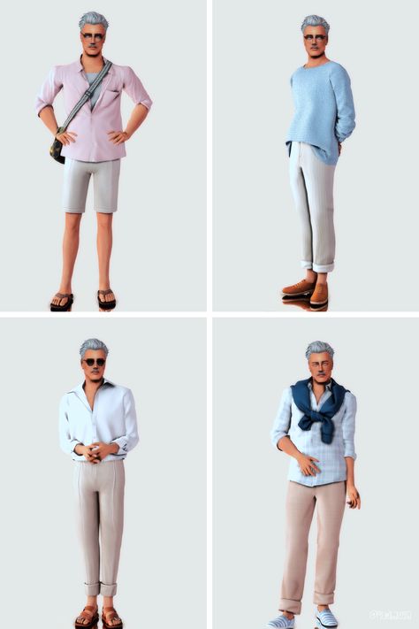 Elder's Look Book / Vacation Wear | Patreon Book Vacation, Build Design, Sims 4 Children, Sims 4 Gameplay, Sims 4 Collections, Sims 4 Mods Clothes, Vacation Wear, Sims 4 Cas, Cc Sims