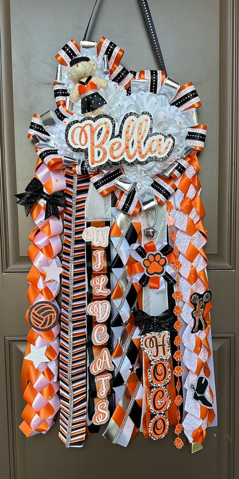 Texas Shape Mums Homecoming, Texas Shape Mum, Junior Mum Ideas, Medium Mums Homecoming, Orange Mums Homecoming, Orange And Black Homecoming Mums, Junior Year Homecoming Mum, Junior Year Mum Ideas, Texas Shaped Homecoming Mums