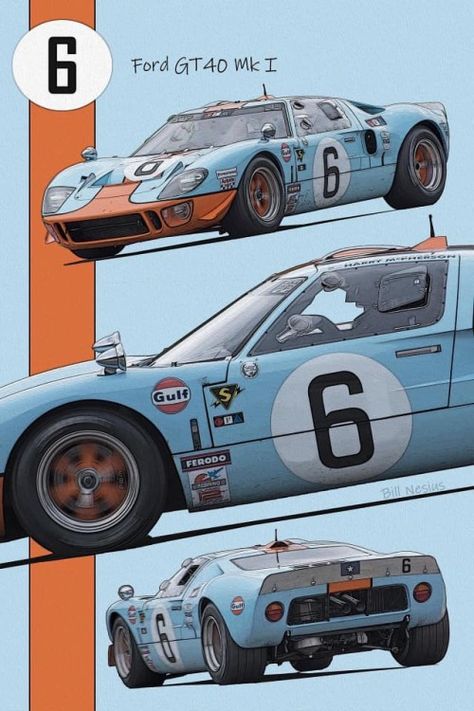 Gt40 Wallpaper, Ford Gt40 Wallpaper, Gt40 Le Mans, Ford Gt 40, Dagobert Duck, Gulf Racing, Gt 40, Ford Car, Automotive Artwork