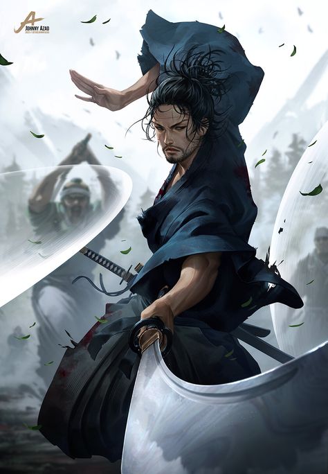 ArtStation - Vagabond // Miyamoto Musashi Fanart Vagabond Miyamoto Musashi, Miyamoto Musashi Art, Musashi Miyamoto, Kuchiki Byakuya, Vagabond Manga, Samurai Wallpaper, Ninja Art, Miyamoto Musashi, Some Day