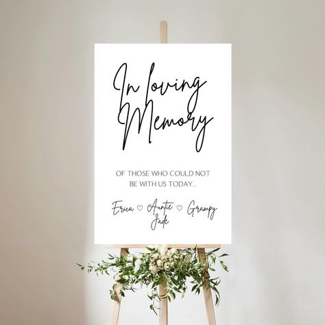 Our new “In Loving Memory” table signs - For couples who are honouring lost loved ones on their wedding day, with a table of keepsakes and photographs, signposted by our beautiful signage 🤍🕊️ #inlovingmemory #weddingsign #weddingsigns #weddingsignageuk #weddingsupplier #weddingstationer In Loving Memory Table, Lost Loved Ones, Memory Table, Sign Post, Loving Memory, Lost Love, Table Signs, Wedding Signage, In Loving Memory