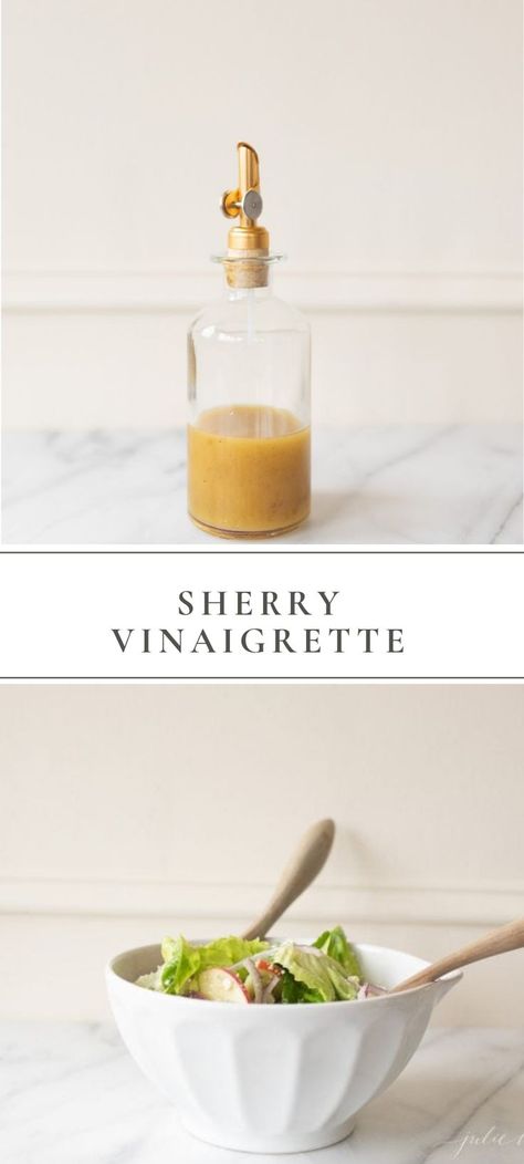 Sherry Vinaigrette Recipe Sherry Vinaigrette Recipe #recipe #sherry #saladdressing #vinaigrette Vinegrette Recipe, Best Salad Dressing, Vinaigrette Dressing Recipe, Vinegar Salad Dressing, Julie Blanner, Vinaigrette Salad, Sherry Wine, Easy Salad Dressing, Vinaigrette Recipe