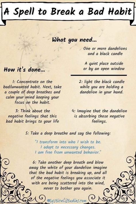 Pregnancy Spells, Dream Spell, Break A Habit, Magick Symbols, Easy Spells, Black Magick, Magic Spell Book, Magic Quotes, A Dandelion