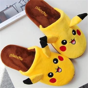 Pikachu Slippers, Pajamas For Teens, Dog Slippers, Button Up Pajamas, Pokemon Clothes, Tartan Pants, Toy Making, Cute Slippers, Embroidery Hoodie