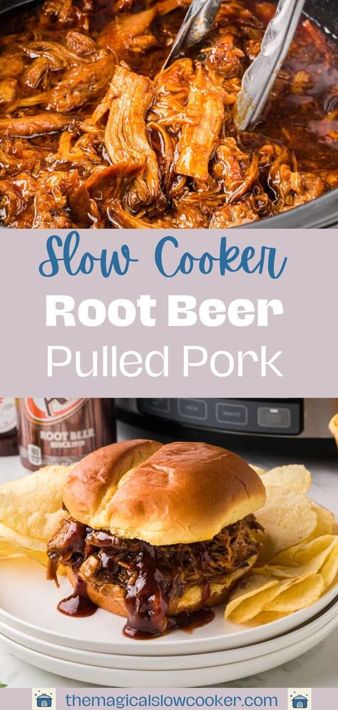 These Buttery Slow Cooker Herbed Mushrooms and Onions are a great topping for burgers, a must for summer barbecues! Pork Sliders Crockpot, Creamy Broccoli Slaw, Potluck Recipes Crockpot, Root Beer Pulled Pork, Creamy Slaw, Rootbeer Pulled Pork, Beer Pulled Pork, Best Pressure Cooker Recipes, Crock Pot Pulled Pork Recipe