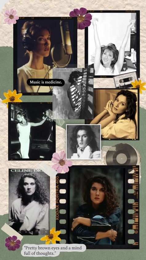 #celinedion #music #frenchcanadian #titanic #queenofvegas #diva #singer #icon Celine Dion Aesthetic, Celine Dion Wallpaper, Aesthetic Wallpaper Collage, Pretty Brown Eyes, Photo Collages, Wallpaper Collage, Kodak Portra, Celine Dion, My Hero