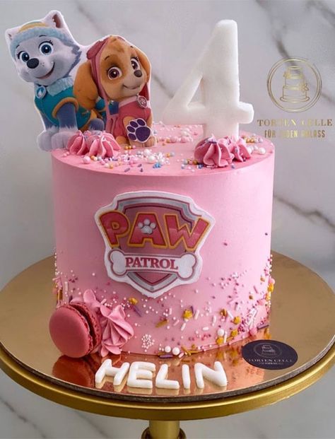 37 Best kids Birthday Cake Ideas : Dreamy First Birthday Cake in blue Pretty Cake Ideas, Pink Paw Patrol, Nursing Cake, Paw Patrol Birthday Cake, Pretty Cake, Modern Cakes, Paw Patrol Cake, Cute Cake, Pink Paws