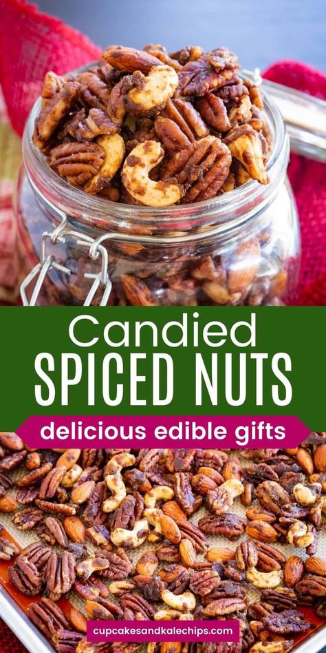 Candied Spiced Nuts Recipe, Mixed Nuts Recipes, Sweet And Spicy Mixed Nuts Recipe, Glazed Nuts Recipe, Spicy Pecans Recipe, Nut Mix Recipe, Candied Nuts Recipe, Glazed Nuts, Nut Mixes