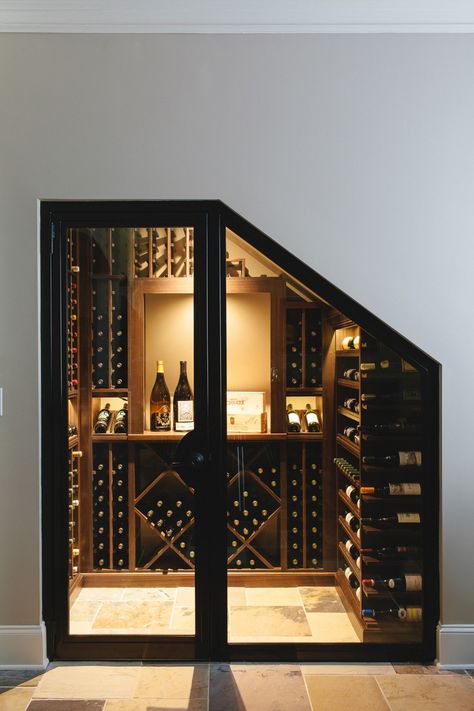 You don't have to have a big wine cave to build a wine cellar! All you need to build your own small wine cellar is a pantry or any corner. Under Stairs Wine, Under Stairs Wine Cellar, تحت الدرج, Wine Cellar Ideas, Cellar Ideas, Wine Closet, Wine Rooms, Home Wine Cellars, Wine Cellar Design