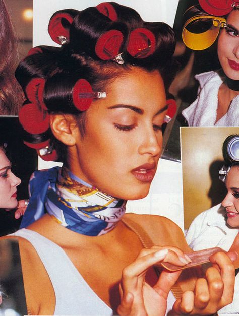 Yasmeen Ghauri, back stage Yasmeen Ghauri, Hair Rollers, Timeless Fashion, Internet, Energy, Tumblr, Memes, Hair