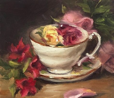 Art & Aesthetics on X: "Tea & flowers in art✨️ https://t.co/1CcAgjx9ng" / X Tea With Flowers, Teacup Painting, Flowers In Art, Tea Flowers, Rococo Art, Art Aesthetics, Flower Canvas Art, Representational Art, Instagram White