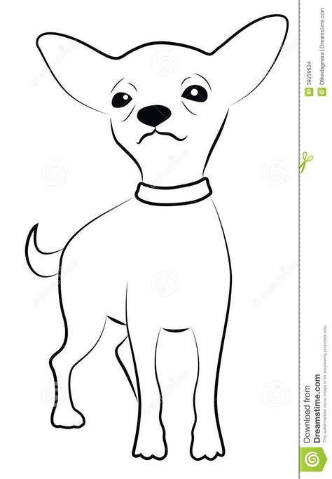 Chiuhauha Drawing, Cartoon Chihuahua, Chihuahua Drawing, Cartoon Dog Drawing, Dog Drawing Simple, Playful Painting, Paper Dog, Dog Coloring Book, Pencil Drawings Of Animals