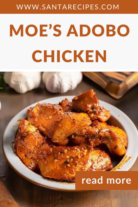 Moes Adobo Chicken Recipe, Adobo Chicken Recipe, Bouillon Recipe, Adobo Recipe, Popular Side Dishes, Adobo Chicken, Chicken Dish, Chicken Dishes Recipes, Chicken Crockpot Recipes