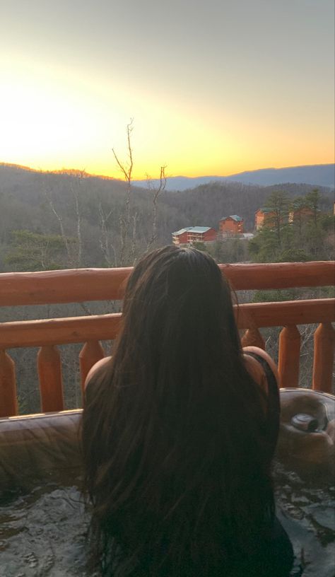 sunrise vacation inspiration • travel destination galtinburg tennessee • cabin vacation • spring aesthetic Gatlinburg Tennessee Cabins, Tennessee Cabins, Cabin Trip, Cabin Aesthetic, Tennessee Travel, Outdoor Aesthetic, Cabin Vacation, Gatlinburg Cabins, Tennessee Vacation