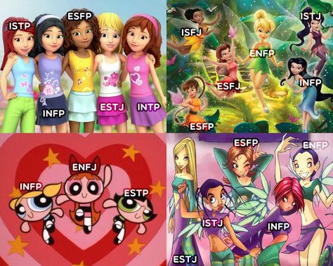 Infp Characters Disney, Enfp Disney, Infp Friends, Lego Friends Characters, Mbti Groups, Infp Relatable, Girly Cartoons, Fairies Tinkerbell, Personalidad Enfp