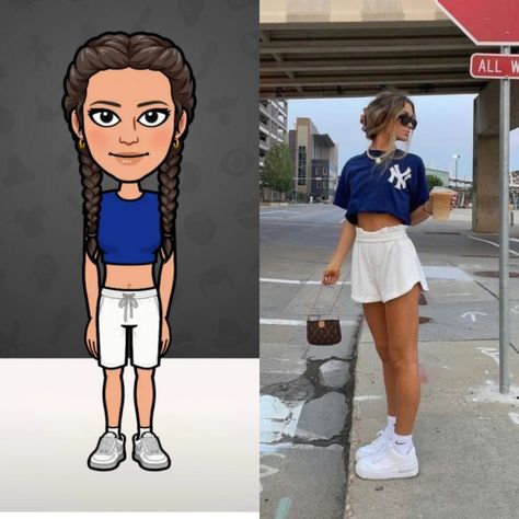 Summer Bitmoji Outfits, Cute Snapchat Bitmoji Ideas, Snapchat Avatar, Snapchat Bitmoji, Bitmoji Ideas, Bitmoji Outfits, Snap Ideas, Short Shorts, Summer 2024