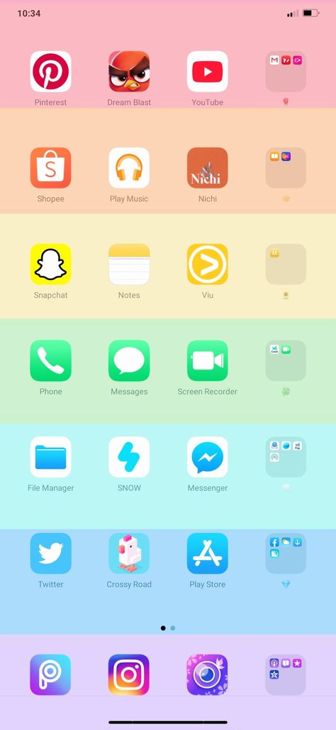 #rainbow #bycolors #organization Iphone Layout, Phone Themes, Ios, Layout, Rainbow, Iphone, Quick Saves