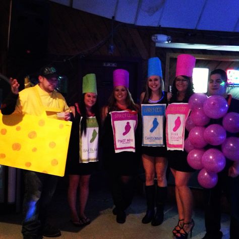 Wine, cheese and grapes. Best Halloween costume @Linds C Squints And Wendy, Cheese And Grapes, Lilo Costume, Wine Costume, Cheese Costume, Disney Princess Half Marathon, Teacher Halloween Costumes, Halloween Costumes For Women, Diy Halloween Costumes For Women