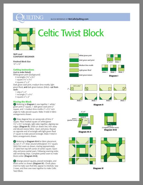 Irish Quilts, Irish Quilt Patterns, Irish Quilt, Celtic Quilt, Colchas Quilting, Mccalls Quilting, Quilt Modernen, Block Quilt, Quilt Block Patterns Free