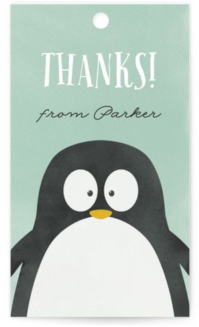 Penguin Birthday Party, Kids Gift Tags, New Baby Greetings, Penguin Birthday, Penguin Party, Custom Birthday Invitations, Graduation Thank You Cards, Baby Greeting Cards, Party Favors For Kids Birthday