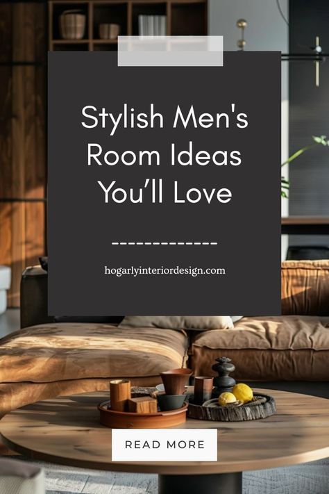 Explore chic and masculine men's room ideas. This pin highlights creative interior designs that showcase stylish home environments with unique approaches aimed at modern guys. Perfect for those searching for dynamic yet functional living spaces. Masculine Penthouse Apartment, How To Decorate A Guys Apartment, Masculine Den Decor, Cool Bachelor Pads, Masculine Wall Art Living Room, Mens Interior Design Living Room, Men House Decor Ideas Living Room, Cozy Men’s Living Room, Masculine Decorating Ideas