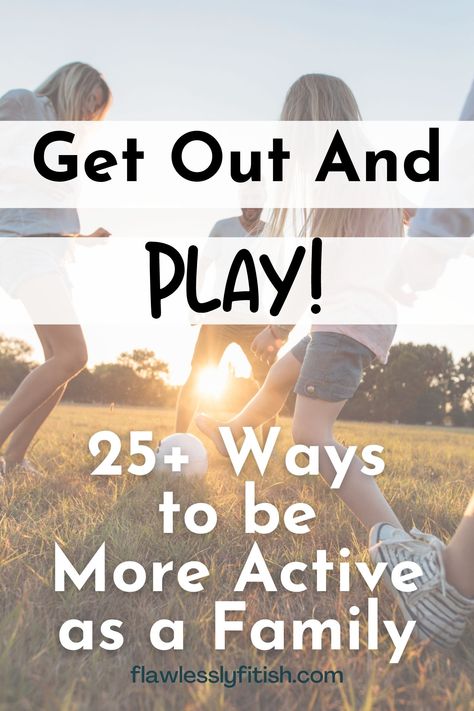 25+ Ways to be More Active as a Family - GET OUT AND PLAY! Use these 25+ healthy living tips to be more active as a family. Ideas for indoors, outdoors, and with other families too. Most of these healthy living activities for the entire family are free or cheap! Active Family Activities, 30 Day Leg Challenge, Ways To Be Active, Food Relationship, Glute Challenge, Family Vision, Leg Challenge, Bigger Buttocks Workout Exercises, Fit Family