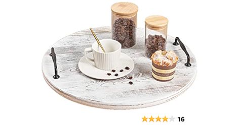 Amazon.com - Wooden Lazy Susan for Table Turntable Organizer 18 Inch Large Lazy Susan Whitewashed Wood Serving Tray for Pantry Cabinet Countertop Round Spins Balanced Pine Spice Rack for Kitchen Essentials Storage - Lazy Susan Options, Lazy Susan Cleaning Supplies, Farmhouse Lazy Susan, Tabletop Lazy Susan, Lazy Susan For Table, Lazy Susan Revolution, White Lazy Susan, Laser Engraved Lazy Susan, Large Lazy Susan