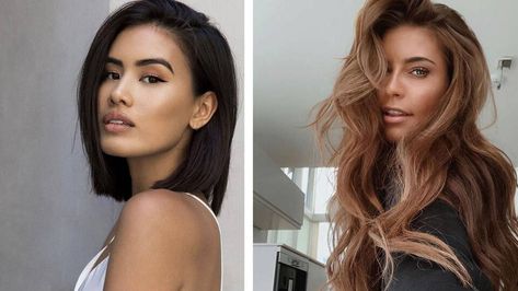 The Best Hair Colors For Olive Skin | Hair.com Olive Complexion Hair Color, Hair Color For Asian Skin, Pale Olive Skin Tone, Hair Colors For Olive Skin, Brown Hair Olive Skin, Olive Skin Tone Hair Color, Olive Skin Hair, Olive Skin Blonde Hair, Hair Color For Morena Skin