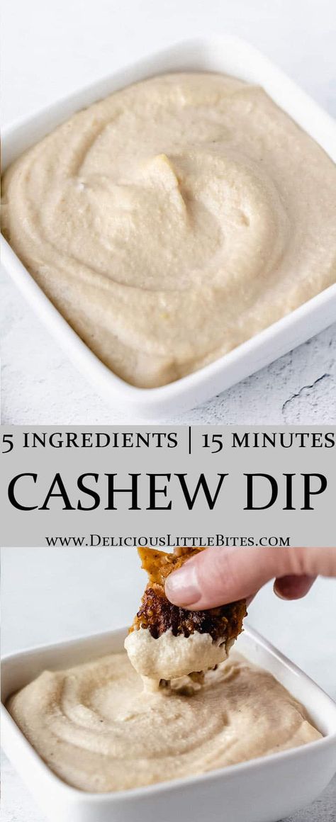 Cashew Dip is a vegetarian, vegan-friendly dip that pairs perfectly with raw vegetables, crackers, and so much more. This creamy, delicious dip is the perfect appetizer or snack for movie nights, watching the big game or entertaining. | #cashewdip #cashews #appetizers #snacks #vegetarian #vegan #glutenfree Vegan Cracker Dip, Cashew Dipping Sauce, Snacks Vegetarian, Bday Food, Cashew Dip, Condiments Recipes, Sweet Potato Fritters, Comfort Recipes, Spicy Cashews