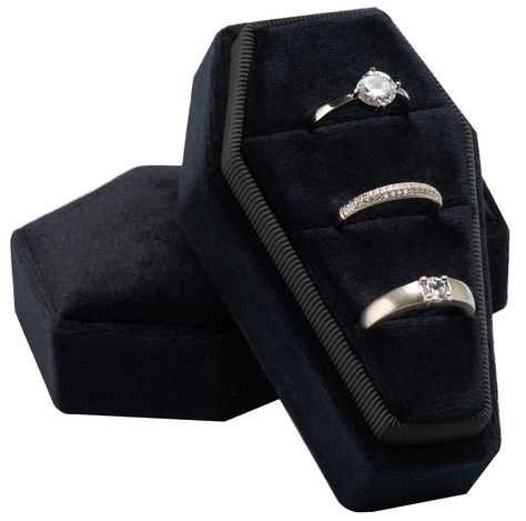 PRICES MAY VARY. Dimension: 3.6"x2.1"x1.7" / 9.2x 5.5x 4.2cm. Universal fit for any style and size rings, both for man and woman rings.Package include: 1 pc of ring box.(the rings not including). Material: The coffin ring box made of featured high-quality velvet, texture supple, smooth and comfortable, clear but bright color and will protect your jewelry from any kind of damage or abrasion. Multiple Uses: This is a multifunctional jewelry box that can be used as a jewelry box after your wedding Gothic Wedding Ceremony, Gothic Bridesmaids, Bat Ring, Engagement Box, Coffin Ring, Vintage Spider, Ring Case, Scary Decorations, Goth Decor