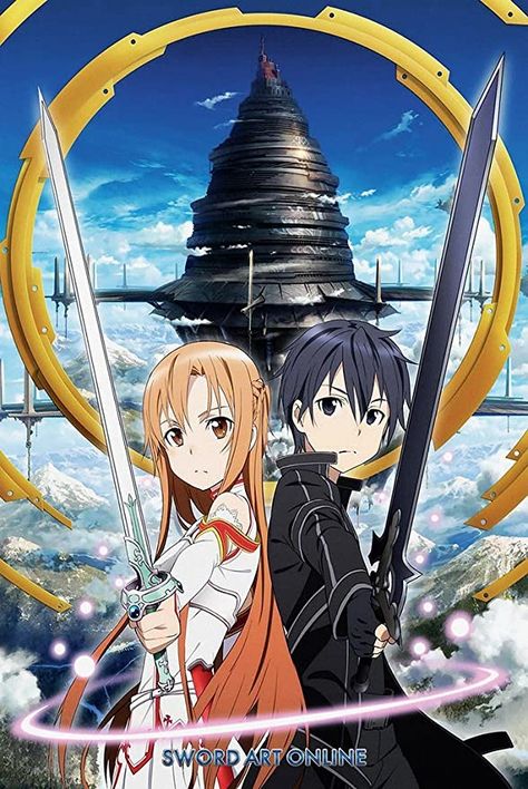 Amazon.com: Sword Art Online SAO Anime Poster 24in x 36in: Posters & Prints Sao Anime, Kirito Asuna, Anime Poster, 5 Anime, Best Anime Shows, Anime Shows, American Art, Swords, Anime Images