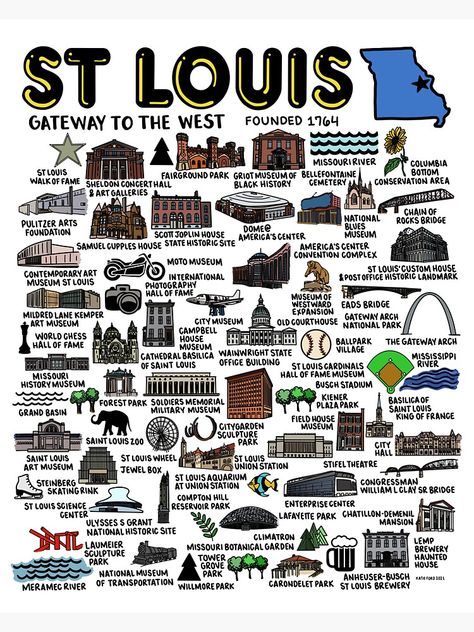 "St Louis Map " Sticker by fiberandgloss | Redbubble St Louis Themed Party, Saint Louis Missouri, St Louis Tattoo Ideas, St Louis Tattoo, Six Flags St Louis, St Louis Travel, St Louis Aesthetic, St Louis Missouri Aesthetic, Stl Aesthetic