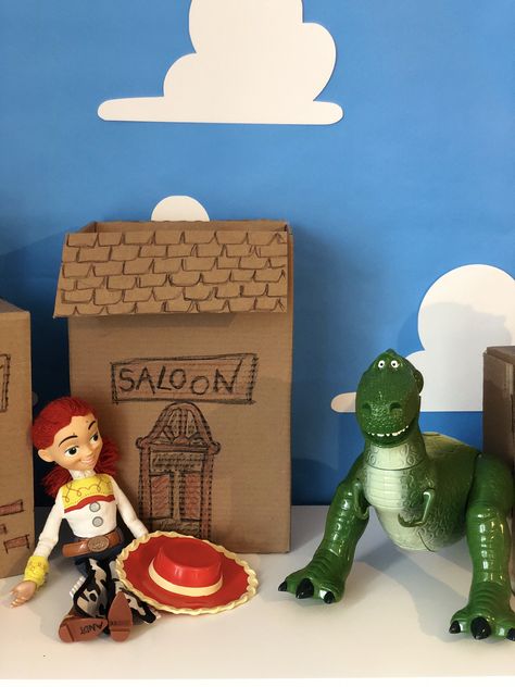 Toy Story Cardboard Boxes, Toy Story Cardboard Town, Toy Story Boxes Diy, Cardboard Town, Toy Story Halloween, Party Boxes, Second Birthday Ideas, Story Aesthetic, Story Birthday